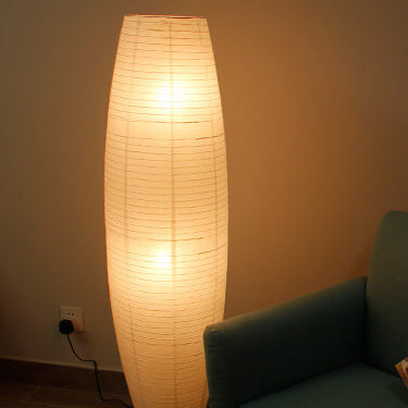 Nordische Reispapier Säulen 2-Licht Stehlampe