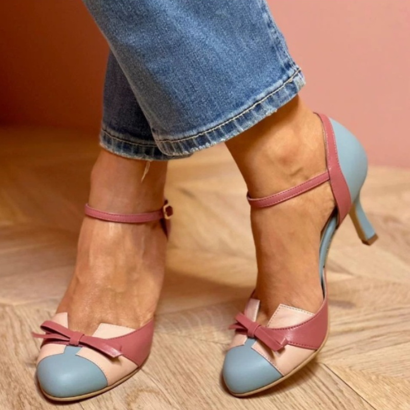 Damen Pumps mit runder Spitze und verstellbaren Riemen