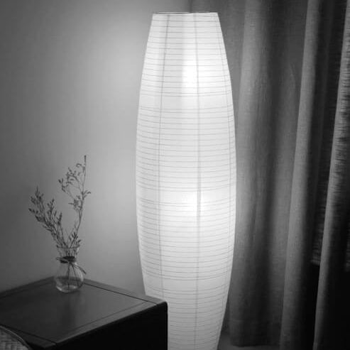 Nordische Reispapier Säulen 2-Licht Stehlampe