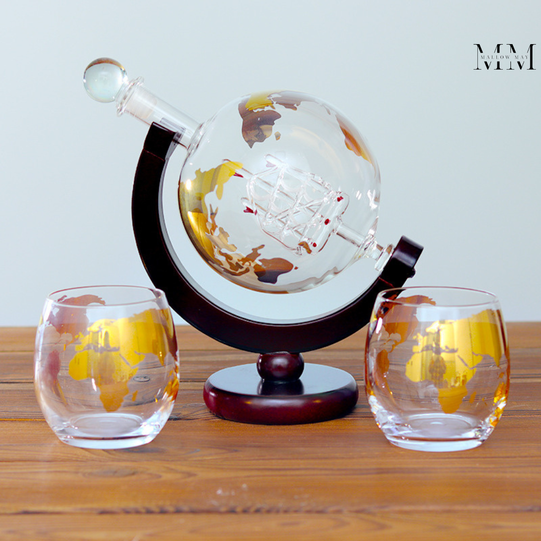 AtlasWhisk | Whiskey Globe Set Premium Trinkglas für Enthusiasten