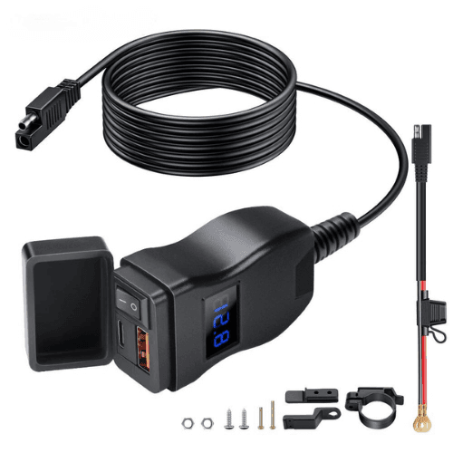 LuxCharge Elite Duo | Luxuriöses duales USB-Ladegerät für Motorräder