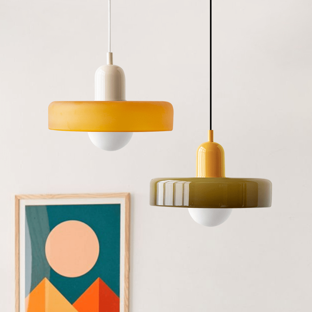 Bauhaus Bunte Glas Hängeleuchte für Moderne Innenräume