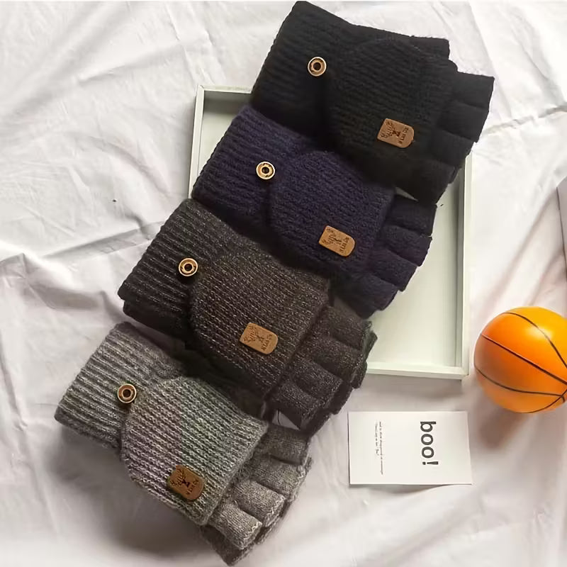 Herren WinterPro Fingerlose Handschuhe – Dick, Warm und Bequem