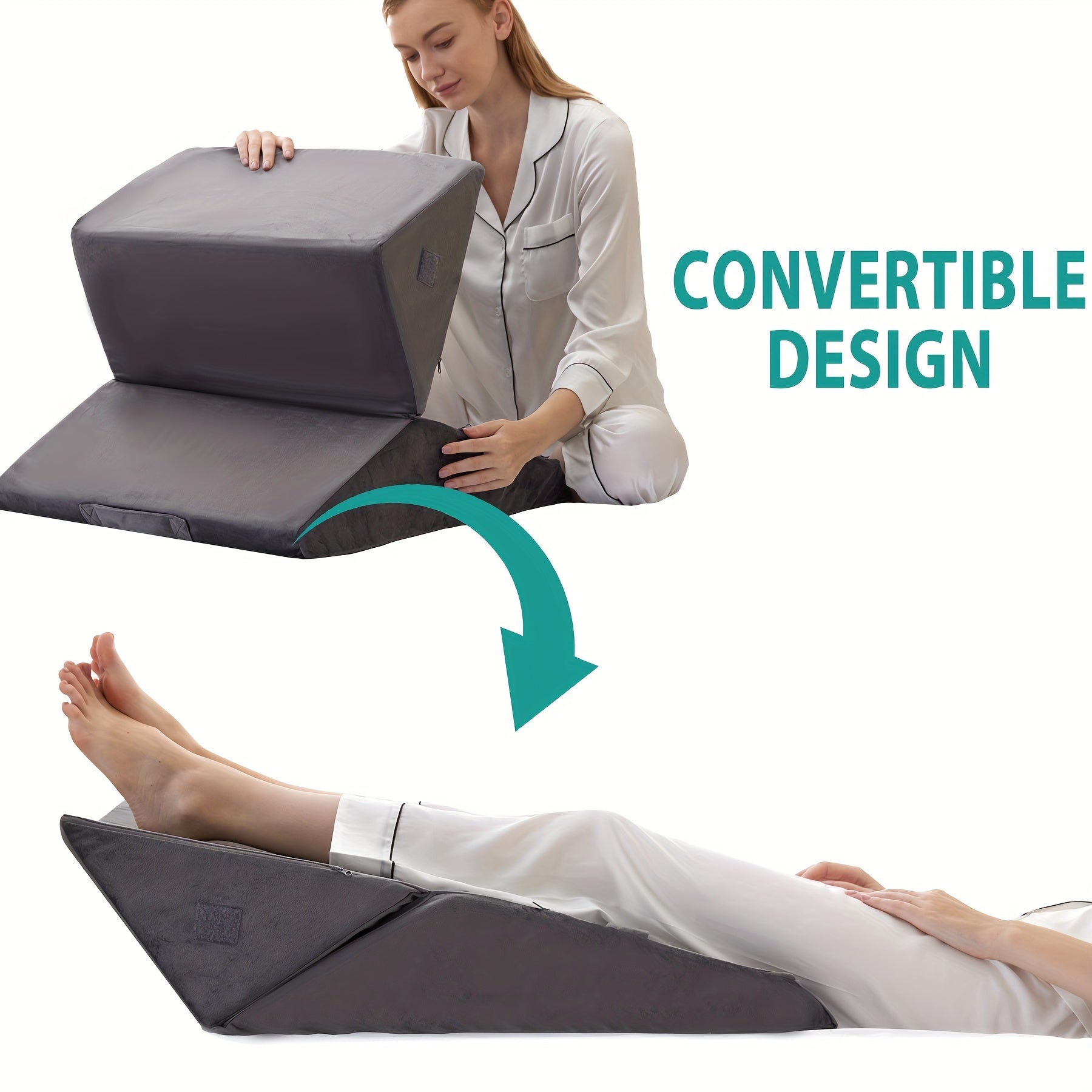 Verstellbares orthopädisches Keilkissen RelaxPlus - Premium 7-in-1-Memory-Schaum-Unterstützungssystem