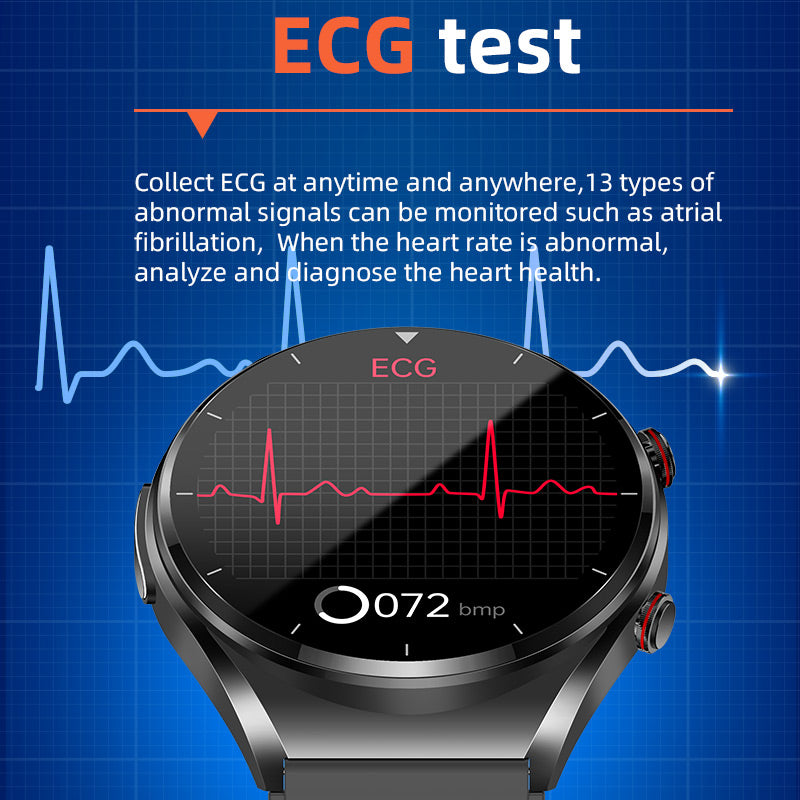Blutzuckermessung mit einem Klick|Blutzucker Blutdruck EKG|EKG HRV Herzfrequenzüberwachung Smart Health Uhr