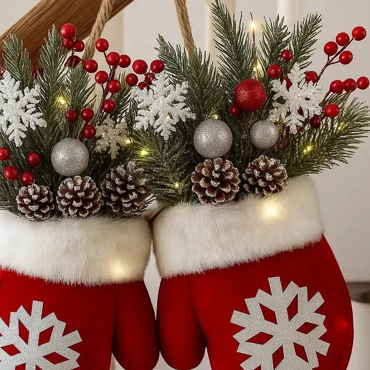 Weihnachtskranz in Handschuhform – 120 LEDs mit Timerfunktion