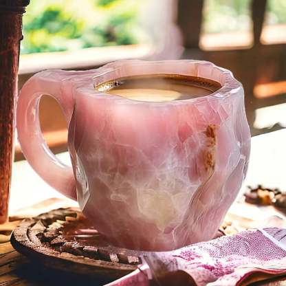 KaffeeTassen GlaceCup | Handgefertigt & Mineral Kristall | Isolierend & Mikrowellengeeignet | 350–450 ml