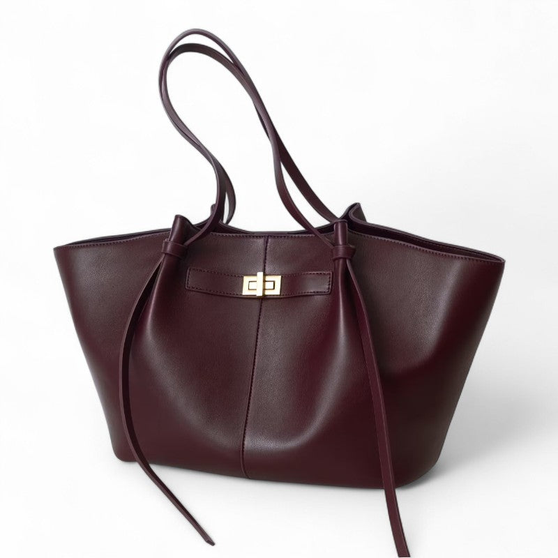 Große Handtasche Lyra aus schwarzem PU-Leder