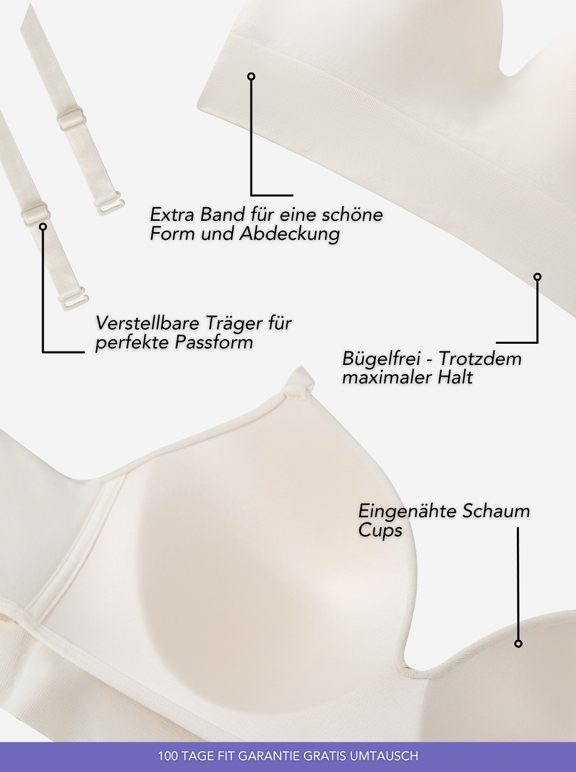 ElegancePlus Nahtloser Balconette-BH | Vollständig Bedeckender Komfort und Stil