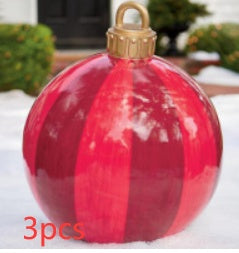 Aufblasbare Weihnachtskugel Außen Deko 60cm – Wetterbeständige PVC Weihnachtsdekoration