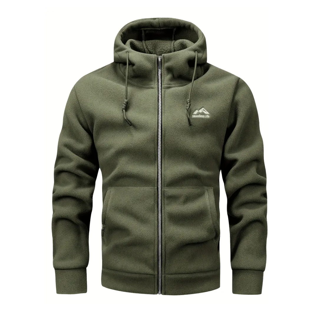 Herren Fleecejacke mit Kapuze & Reißverschluss