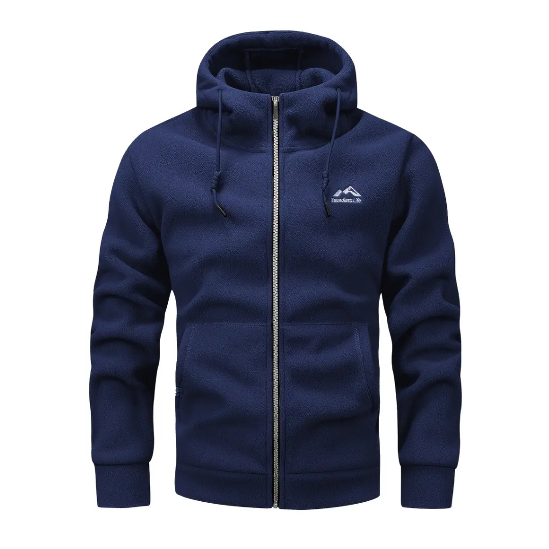 Herren Fleecejacke mit Kapuze & Reißverschluss