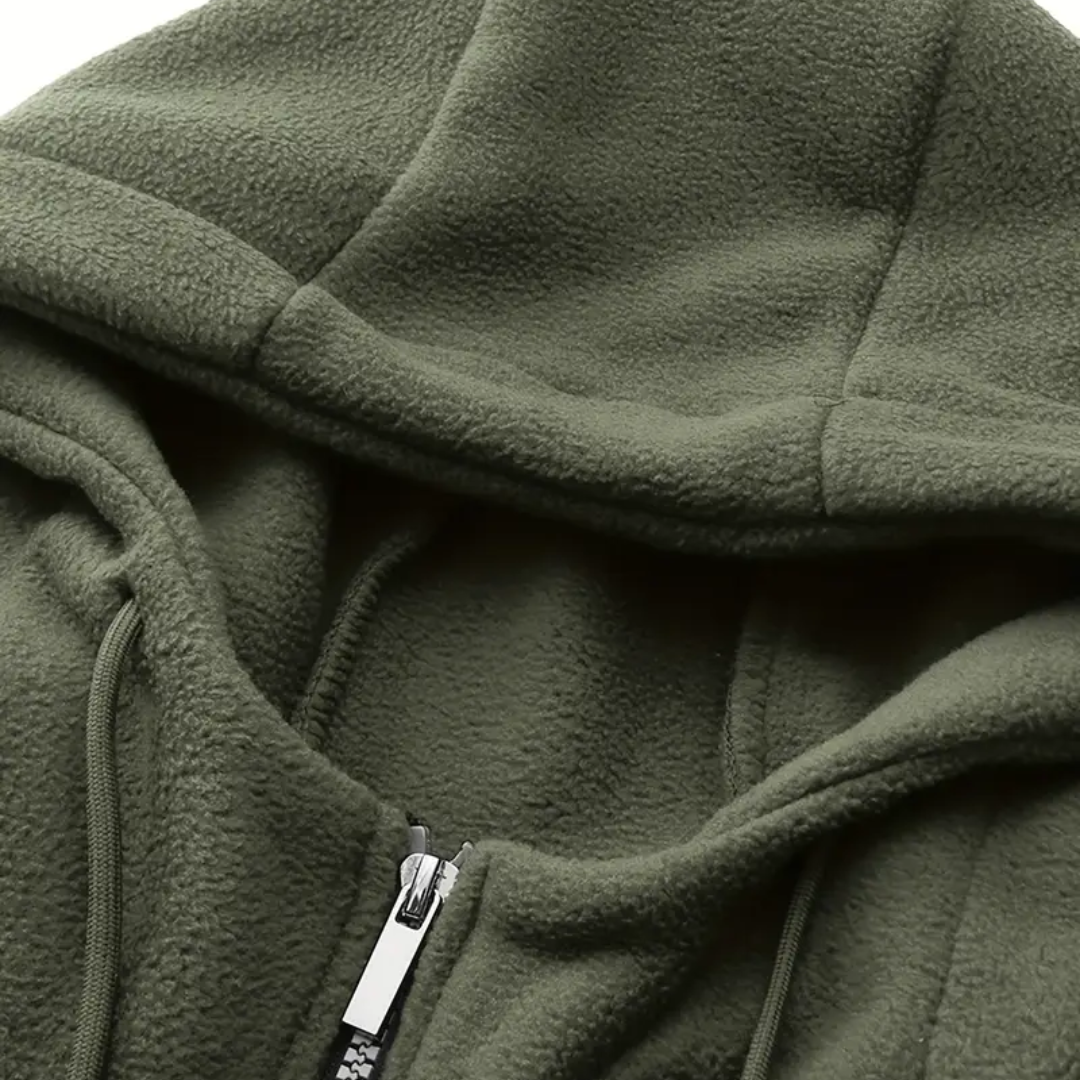 Herren Fleecejacke mit Kapuze & Reißverschluss