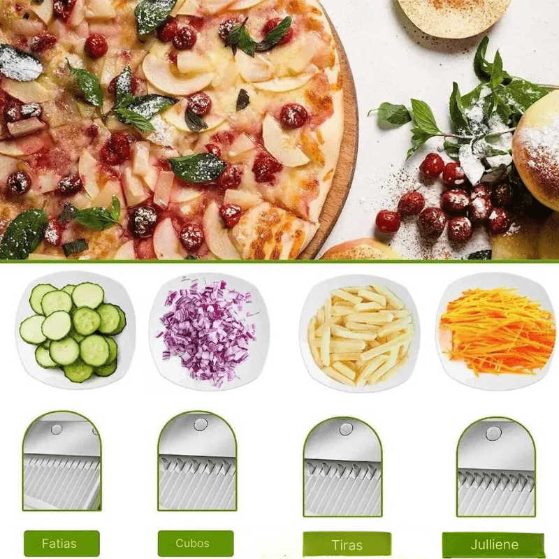 CulinaryElite Multifunktionaler Schneider | Edelstahlklingen für schnelle und präzise Schnitte