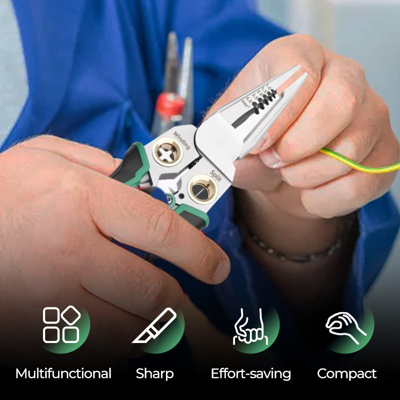 Éclat | 8-in-1 Abisolier- und Testzange – elektrische Prüfung – multifunktional – ergonomisch