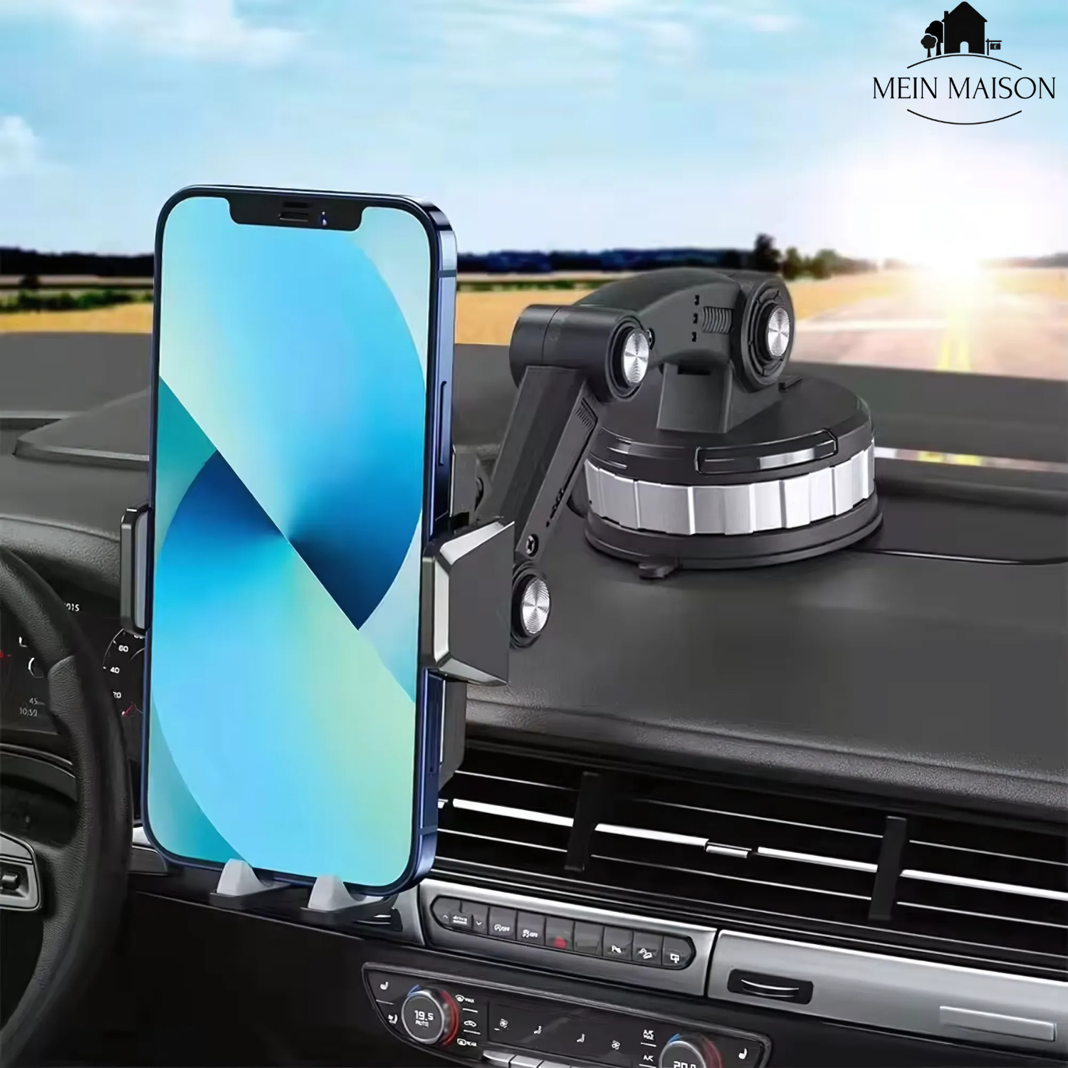 Auto GripTech Handyhalter mit Starker Saugnapf und 360° Rotation