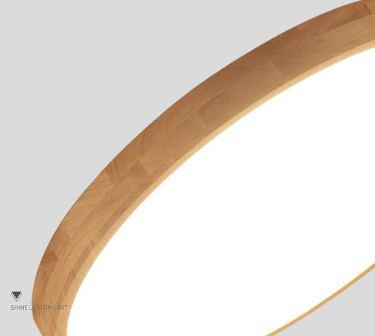 Nordic Massivholz Runde Ultra-dünne LED Deckenleuchte 1-Licht