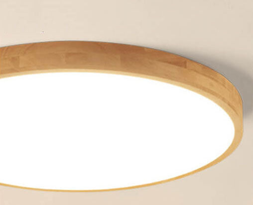 Nordic Massivholz Runde Ultra-dünne LED Deckenleuchte 1-Licht