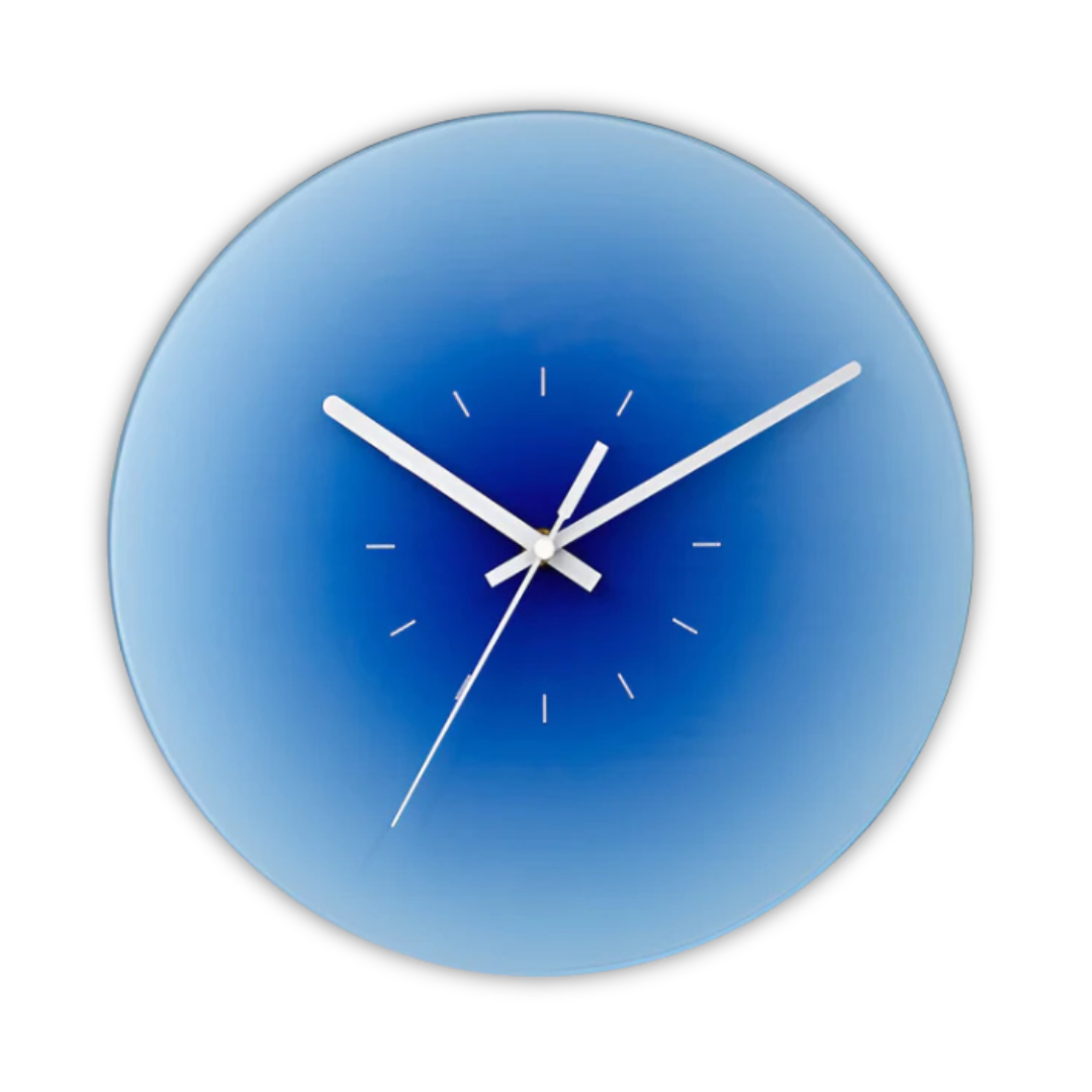 Sonnenuntergang - Design Wanduhr aus Glas