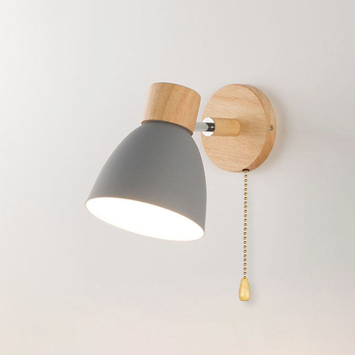 Moderner Minimalistischer Holzkonus LED Wandleuchte | 1-Lampe
