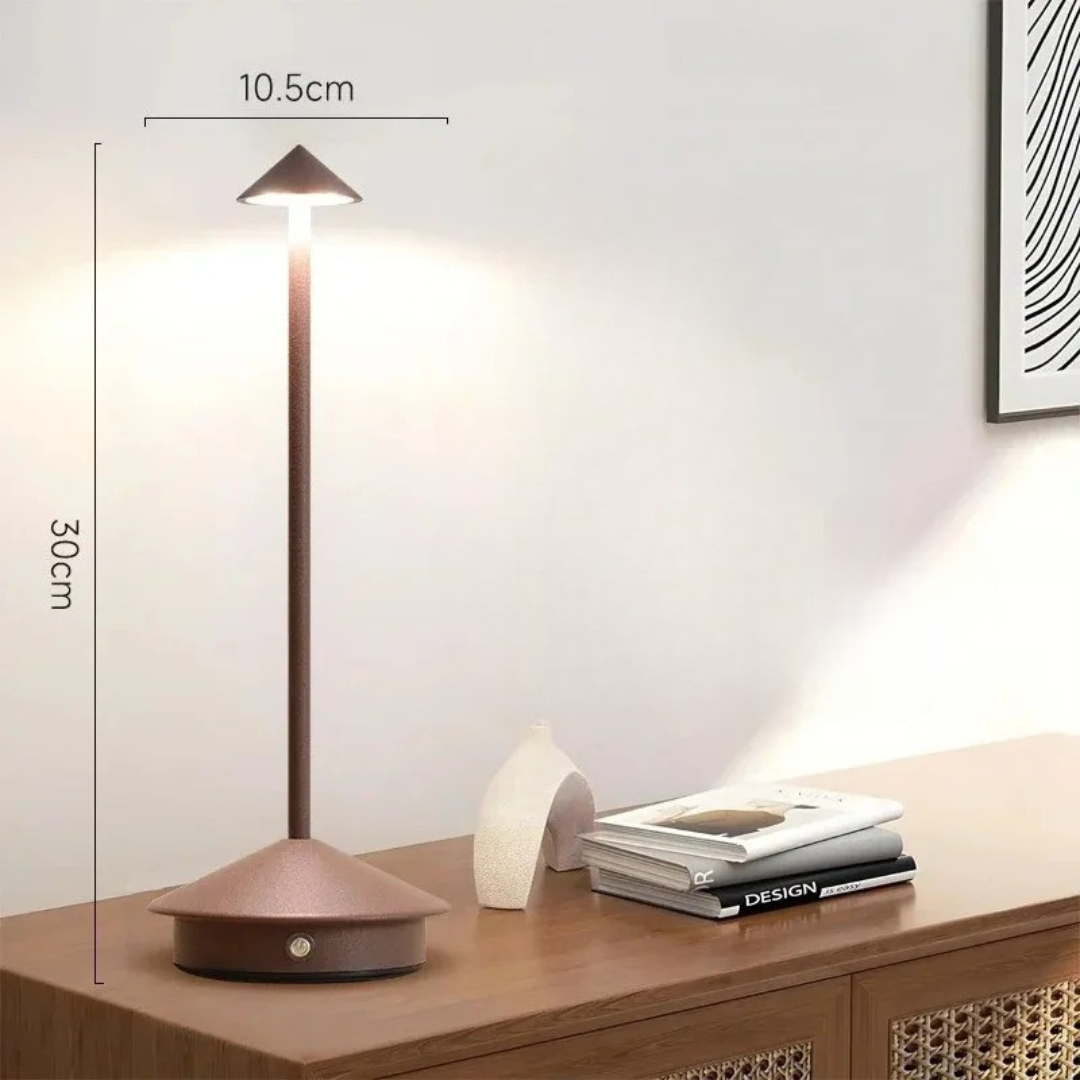 Moderne Aluminium-Kegel-LED-Akku-Tischlampe 1-Licht