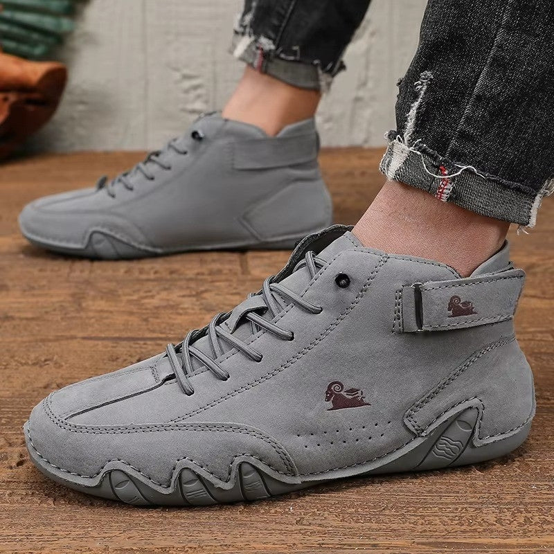 StadsSneak PU Sneakers – Runde Zehen mit rutschfester Sohle und Schnürung