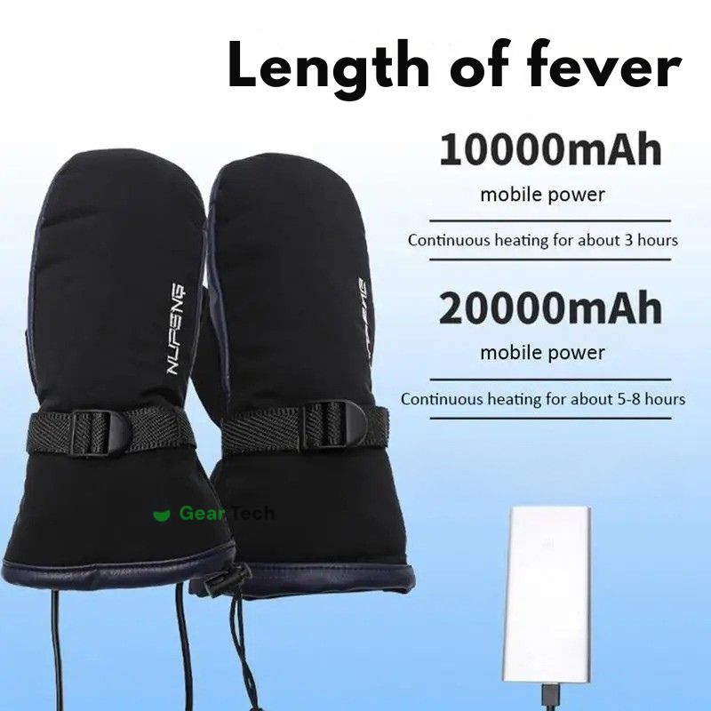 USB-elektrische beheizte Handschuhe | Plug-and-Play, doppelseitige Heizung, wasserdichtes Design, geeignet für Skifahren, Wandern und täglichen Winterschutz