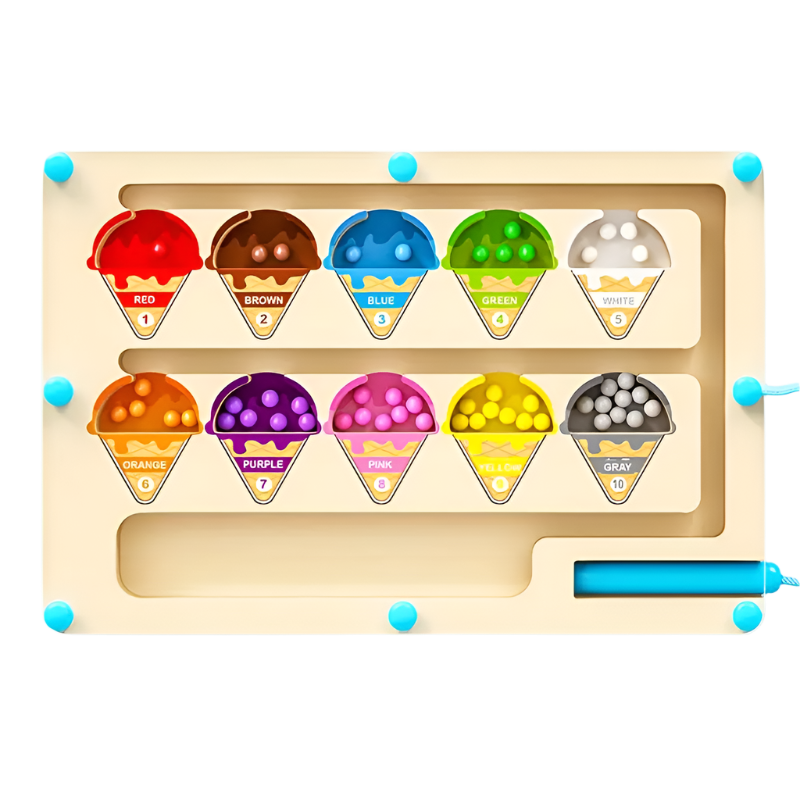 Magnetisches Eis Labyrinth Puzzle - Buntes Lernspielzeug für Kinder ab 3 Jahren