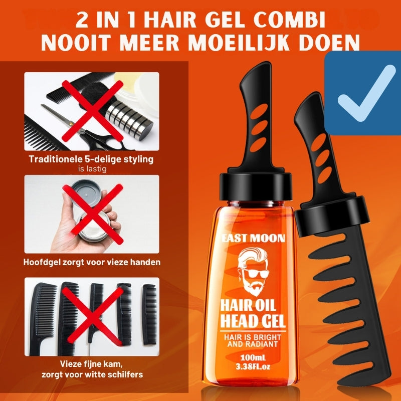 StyleFusion Haar Gel Combi | Kamm und Gel für natürlichen, starken Halt und schnelles Styling