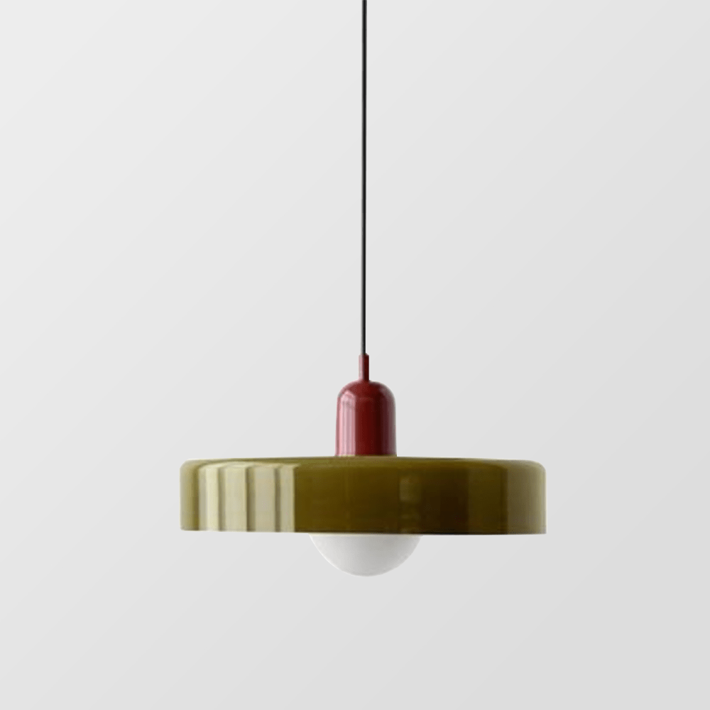 Bauhaus Hängeleuchte aus Buntglas für modernes Interieur