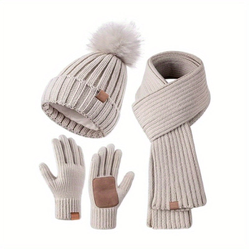 WinterWarm 3-in-1 Set – Mütze, Schal und Touchscreen-Handschuhe