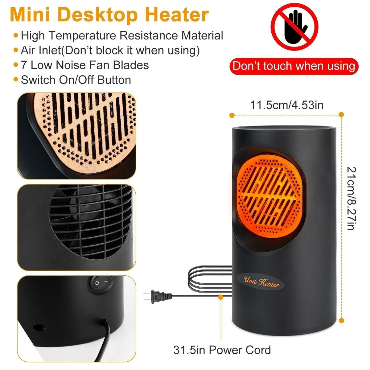 Mini Elektrische Heizung 300W – Tragbare Kompakte Heizung