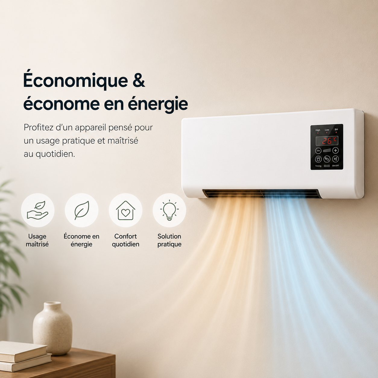 Klimaanlage | Heizung und Kühlung | Wandmontiert mit Fernbedienung