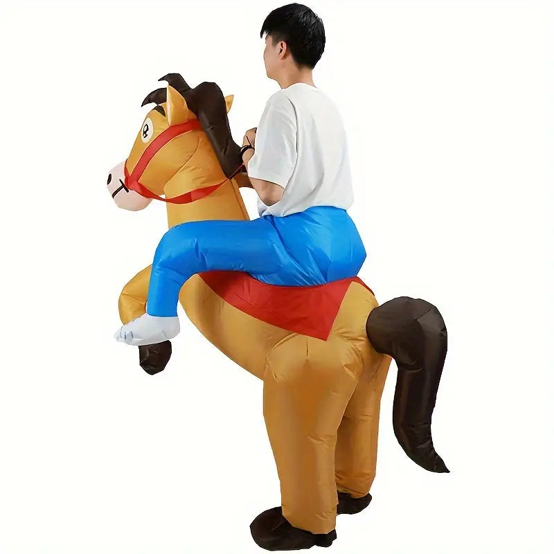 CowboyPony - Aufblasbares Pferdekostüm für Erwachsene, Jazz Cowboy Stil, Tier Thema, Perfekt für Karneval und Partys