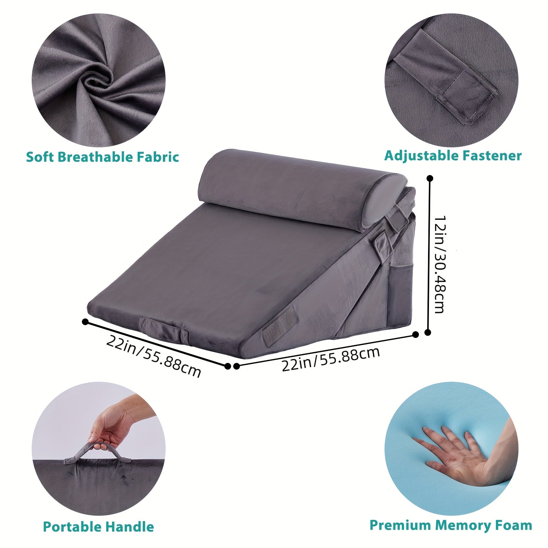 Verstellbares orthopädisches Keilkissen RelaxPlus - Premium 7-in-1-Memory-Schaum-Unterstützungssystem