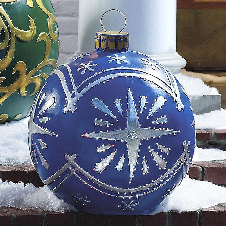 Aufblasbare Weihnachtskugel Außen Deko 60cm – Wetterbeständige PVC Weihnachtsdekoration