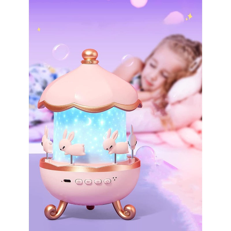 Frostwave | Kinder 360° Rotierender Kaninchen Nachtlicht Projektor