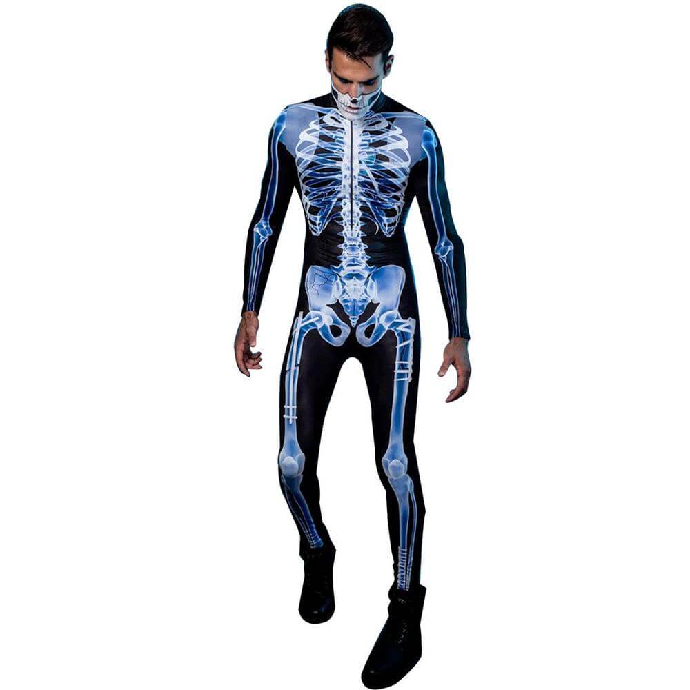GruselMode 3D Skelett-Outfit | Unvergessliches Halloween-Kostüm für schaurige Auftritte