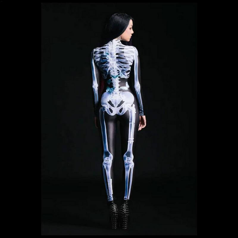 GruselMode 3D Skelett-Outfit | Unvergessliches Halloween-Kostüm für schaurige Auftritte