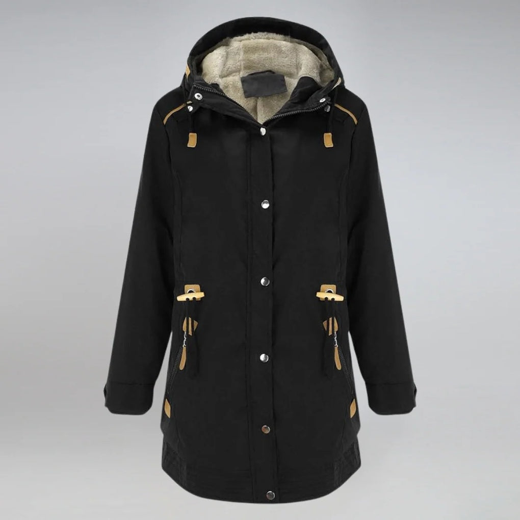 ArcticChic Damenparka – Wasserabweisende Winterjacke mit Verstellbarem Taillenzug und Warmer Fütterung