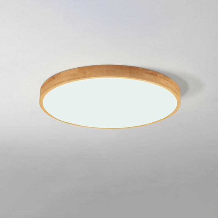 Nordic Massivholz Runde Ultra-dünne LED Deckenleuchte 1-Licht