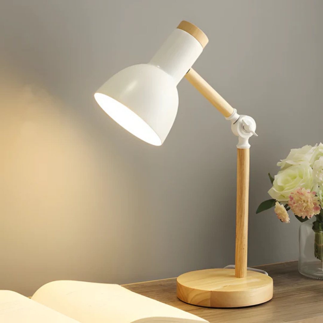 Moderne Holz- und Metall verstellbare LED-Tischlampe 1-Licht