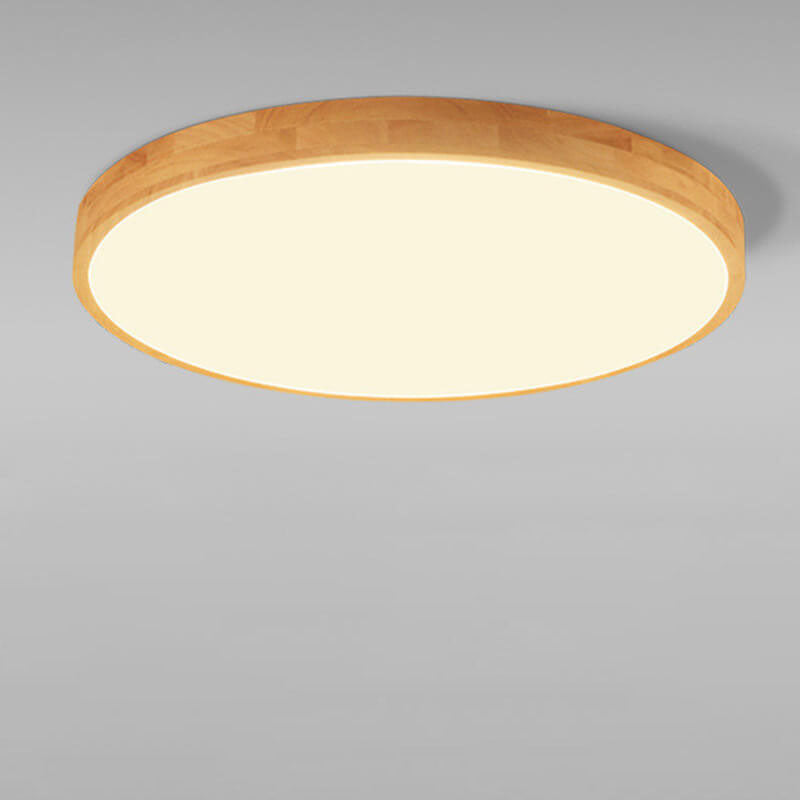 Nordic Massivholz Runde Ultra-dünne LED Deckenleuchte 1-Licht