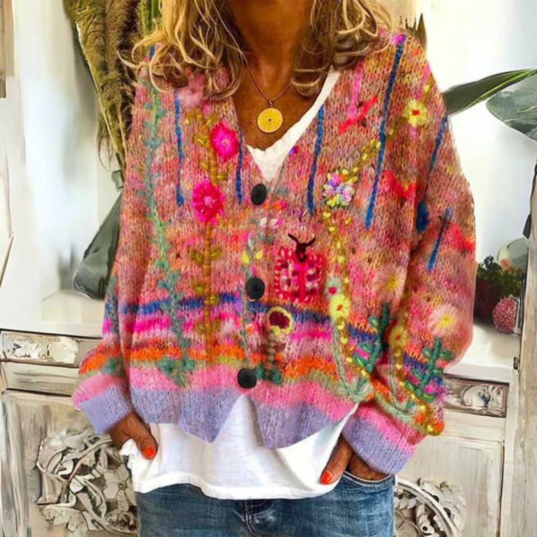 Hannah | Kuscheliger farbenfroher Pullover