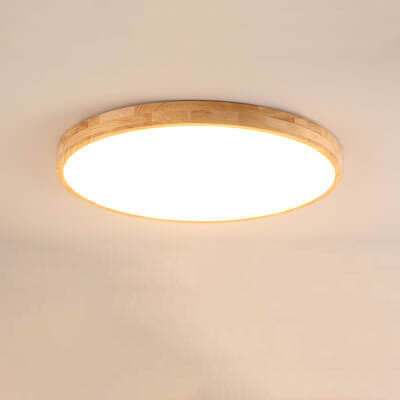 Nordic Massivholz Runde Ultra-dünne LED Deckenleuchte 1-Licht