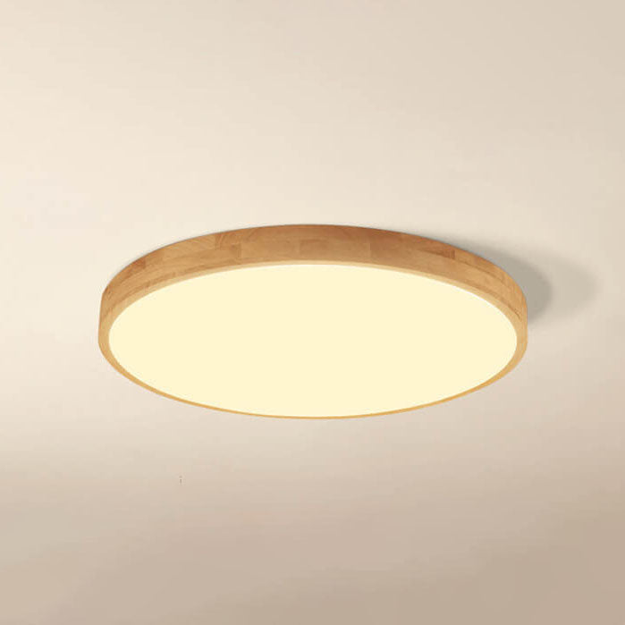 Nordic Massivholz Runde Ultra-dünne LED Deckenleuchte 1-Licht