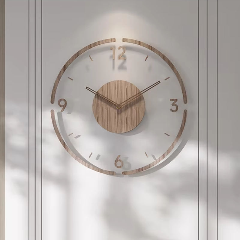 Moderne Wanduhr aus Holz – Minimalistisches und elegantes Design für das Wohnzimmer