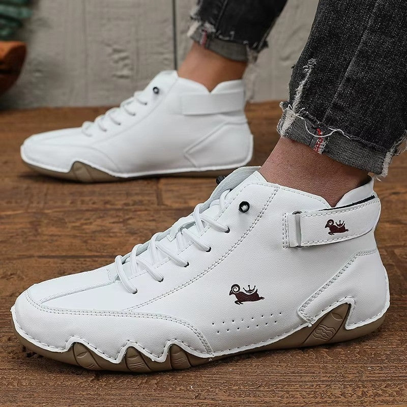 StadsSneak PU Sneakers – Runde Zehen mit rutschfester Sohle und Schnürung