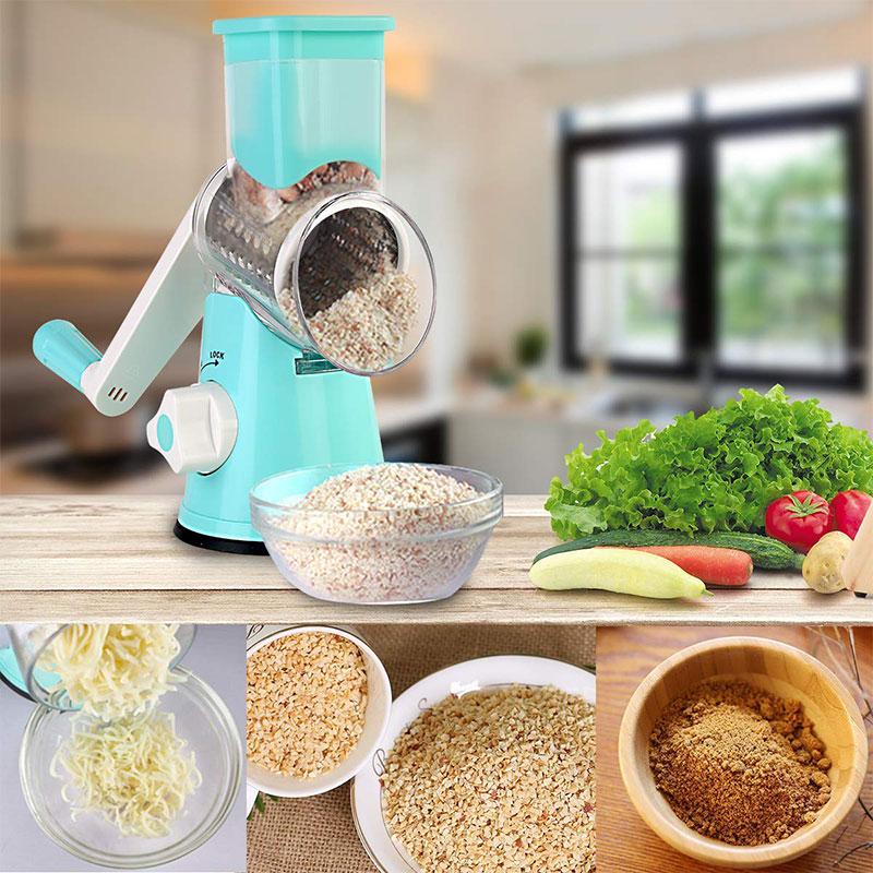 CulinaryElegance Manuelle Rotationsreibe | Multifunktionaler Zerkleinerer für müheloses Reiben und Schneiden in der Küche