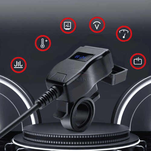 LuxCharge Elite Duo | Luxuriöses duales USB-Ladegerät für Motorräder